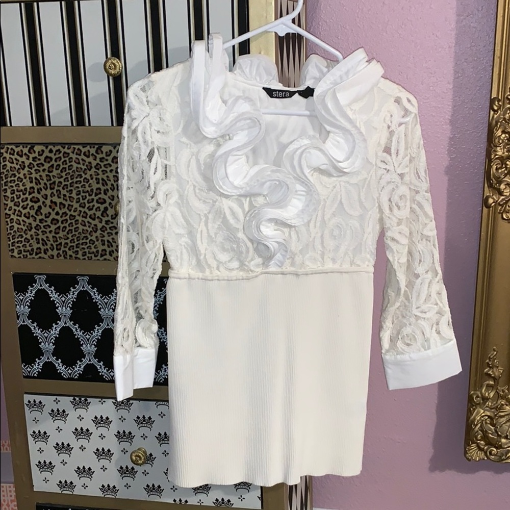 Cream lace top